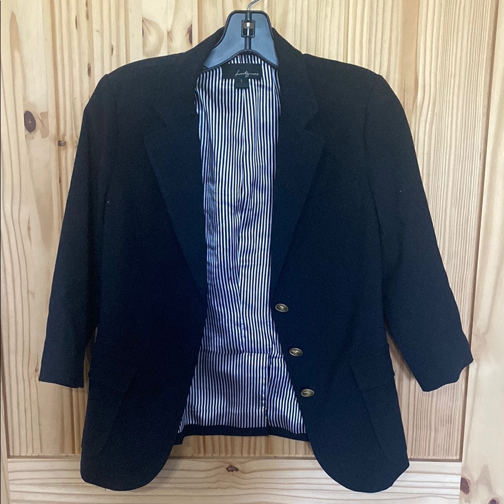 Black Blazer with Striped Lining